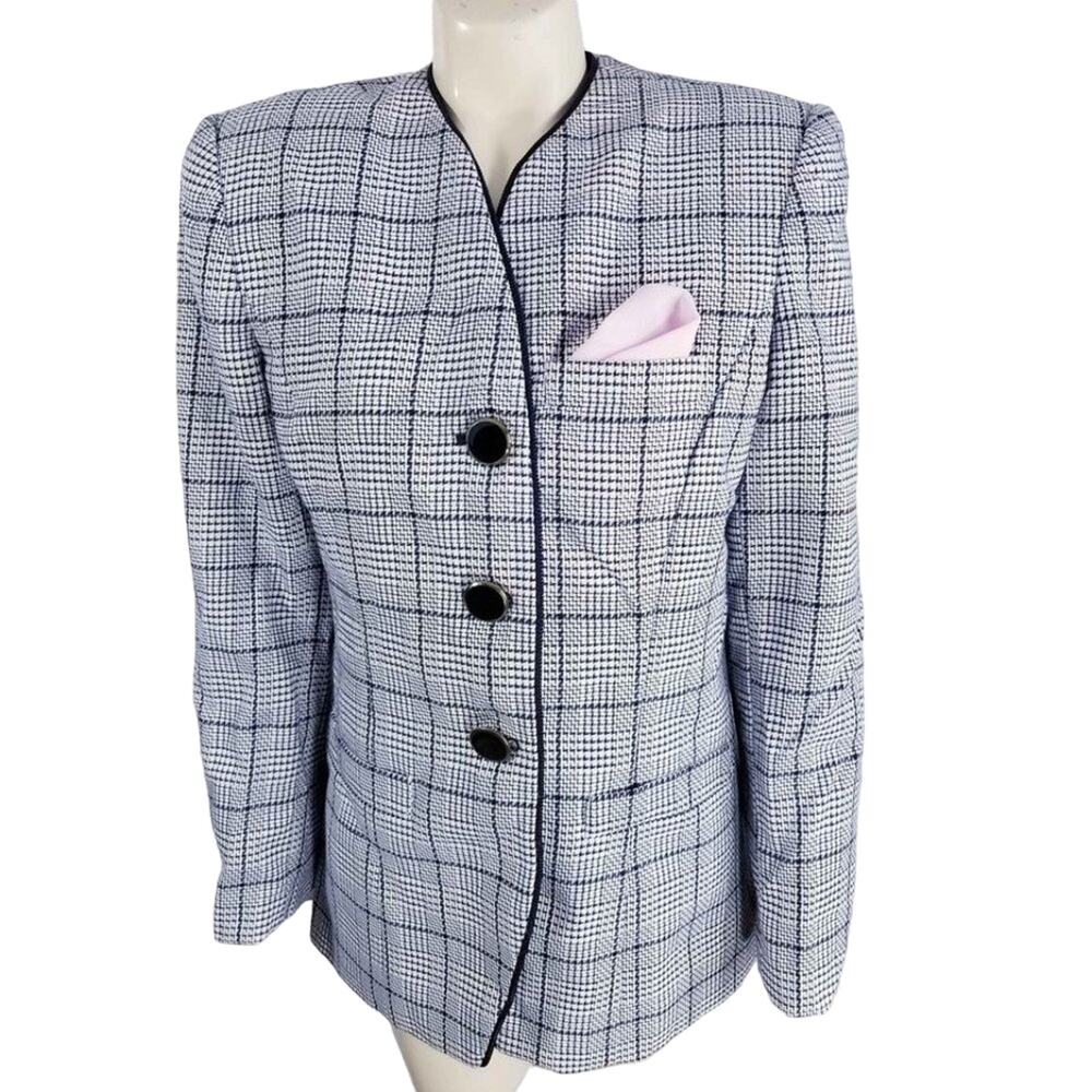 EXECUTIVE COLLECTION‎ SUIT JACKET Career Office Work Formal navy white Size 8